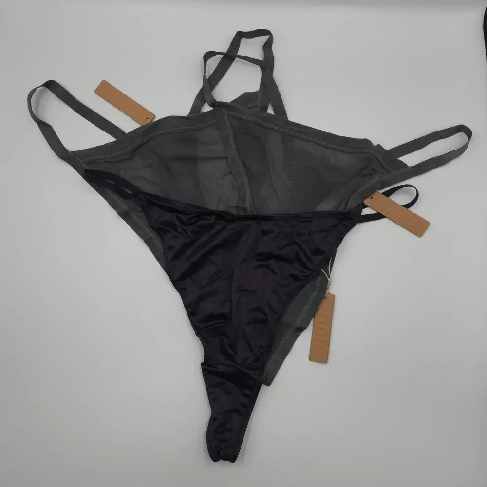 Skims Bundle of Three String Thongs in Deep Sea Onyx Size 4X